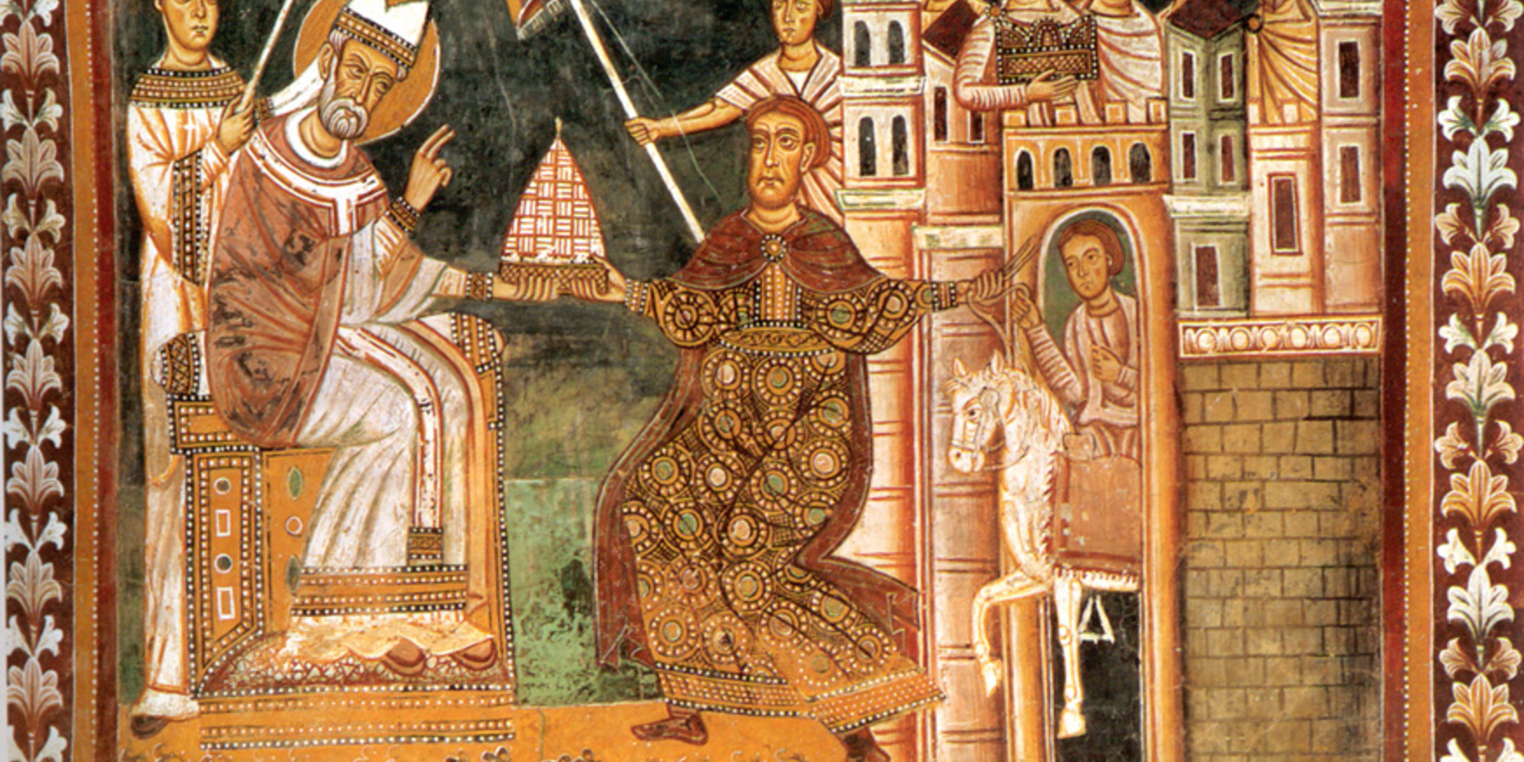 Sylvester I and Constantine in a 1247 fresco.