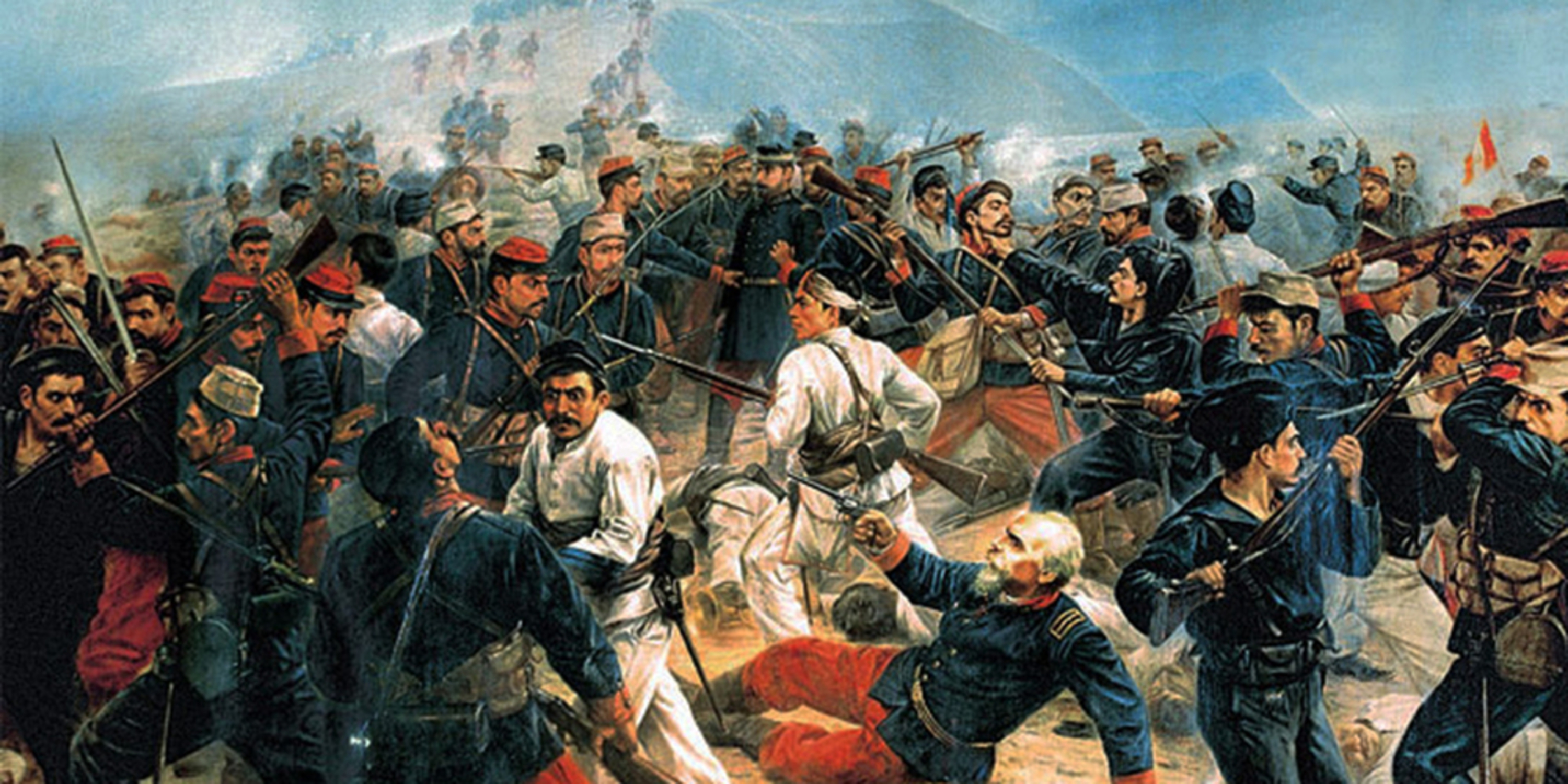 men fighting a battle