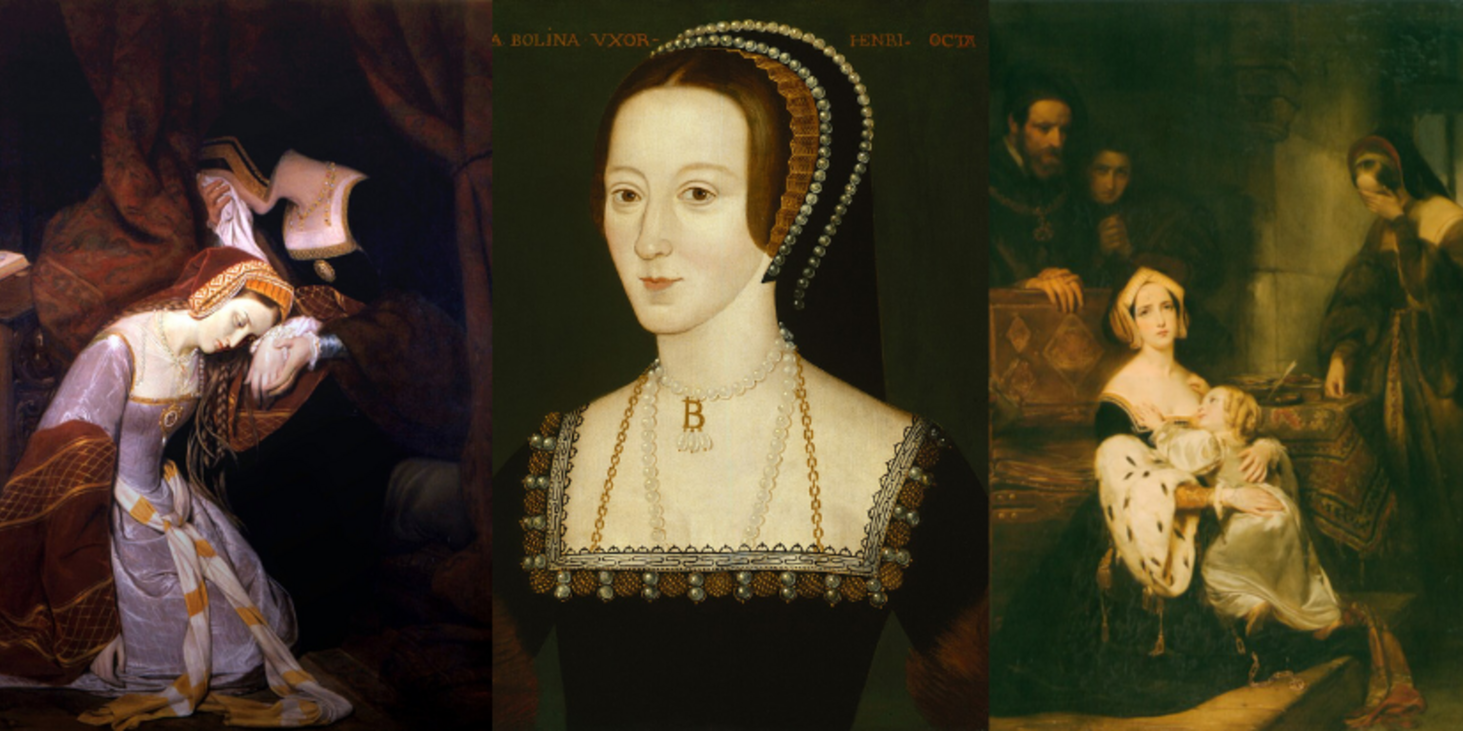 Anne Boleyn in the Tower of London, Portrait of Anne Boleyn, and Anne Boleyn with her Daughter. 
