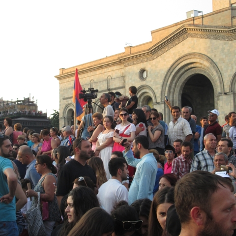 Demonstration at Republic Square, Yerevan.