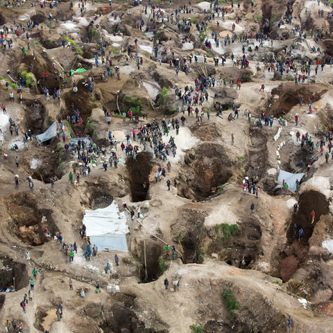 A 2014 aerial view of Congolese coltan mines.