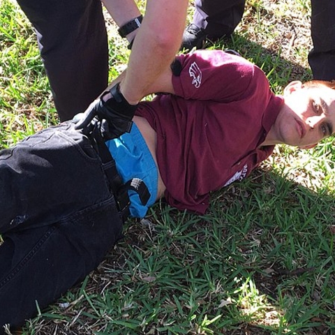 Nikolas Cruz being arrested.