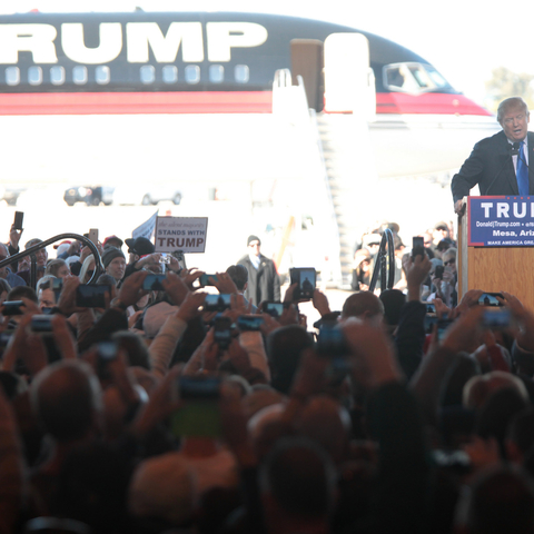 Donald Trump at a 2015 campaign rally.