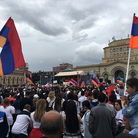 Republic Square in Yerevan in May 2018.