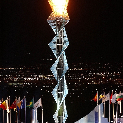 The Winter Olympic Torch at Salt Lake City, 2002.