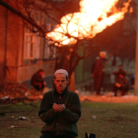 A Muslim at Prayer during the Second Chechen War