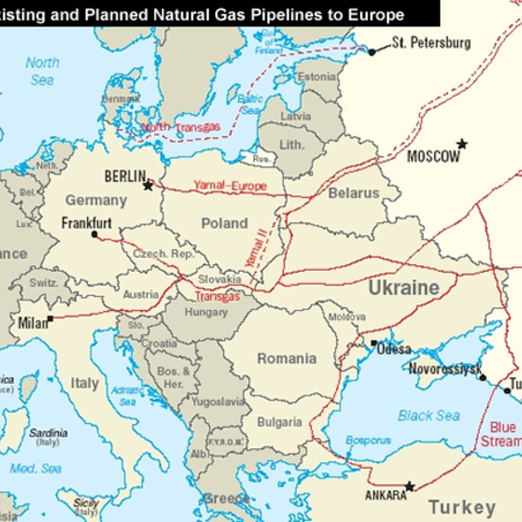 Gas Piplines between Russia and Europe