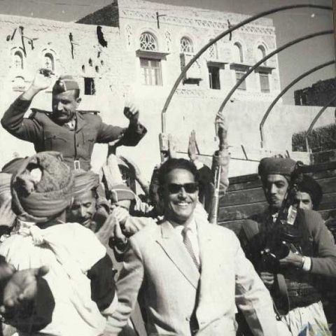 President Abdullah Al-Salal celebrating the founding of the Republic of Yemen in 1962.