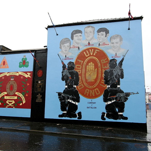 UVF commemorative mural in Belfast, Northern Ireland.