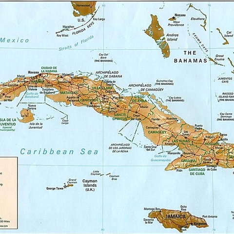 Cuba as mapped by a Central Intelligence Agency Employee.