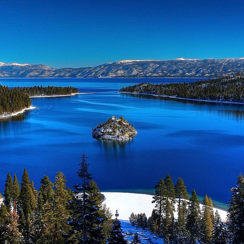 The beautiful Emerald Bay of Lake Tahoe.