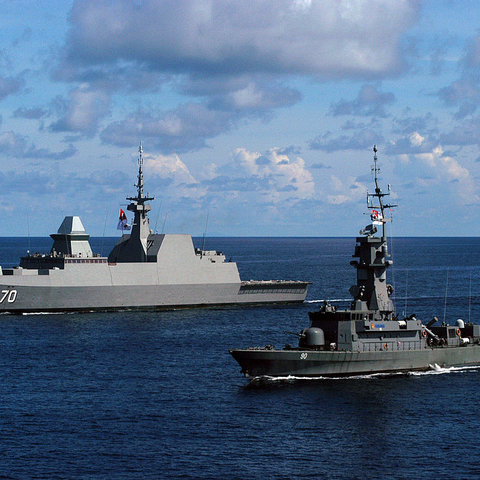 Two ships in the Republic of Singapore's Navy.