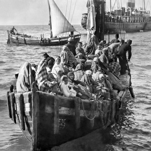 The flight of Greeks from Asia Minor in 1922.