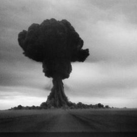 The mushroom cloud from the first Soviet test of an atomic weapon in 1949.