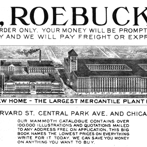 Sears, Roebuck & Co. offered free delivery through the Post Office's Rural Free Delivery service for its thousands of mail-order goods.