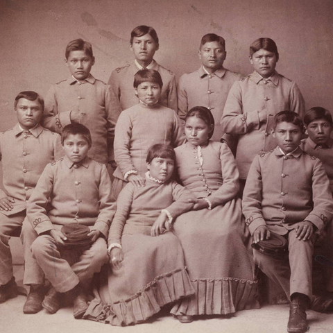 Apache children at the Carlisle boarding school in Pennsylvania.