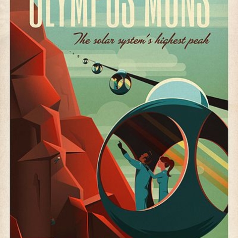 A fictional Mars tourism poster.