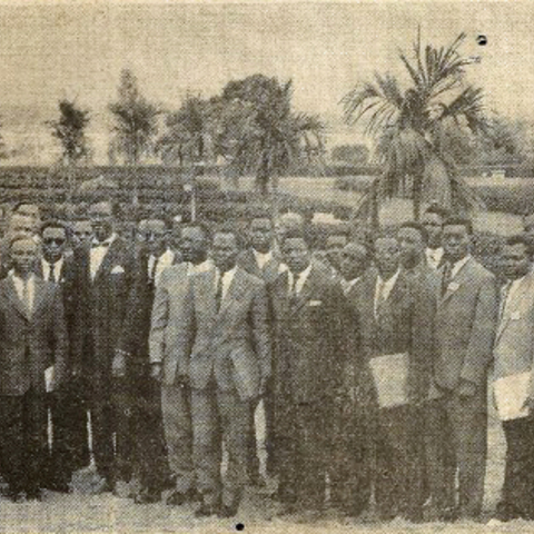 Patrice Lumumba after being sworn in as the first Prime Minister of the Democratic Republic of the Congo.