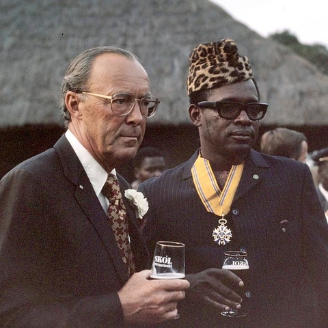 Joseph-Désiré Mobutu and Dutch Prince Bernhard.