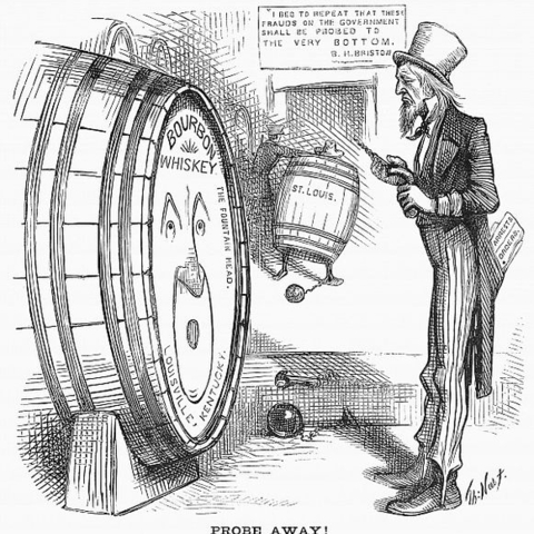An 1876 Thomas Nast cartoon on the Whiskey Ring.