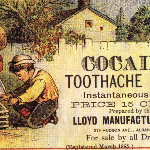 An 1885 advertisement for cocaine for dental pain in children.