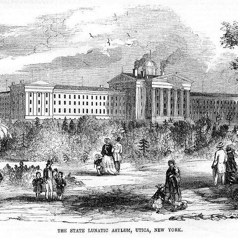 The Lunatic Asylum at Utica opened in 1843.