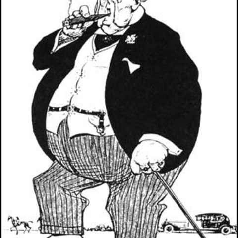 A 1925 cartoon of a 'fat cat.'
