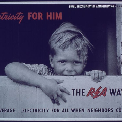 A 1940s advertisement for the Rural Electrification Administration.