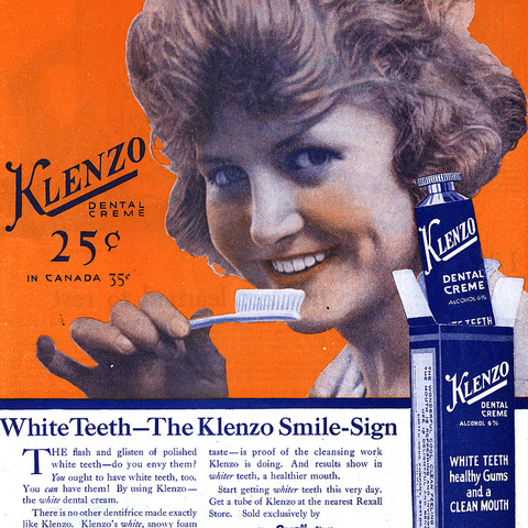 An advertisement for Klenzo, a dental creme.