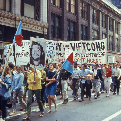 A 1968 anti-war march in Chicago ahead of the Democratic National Convention.