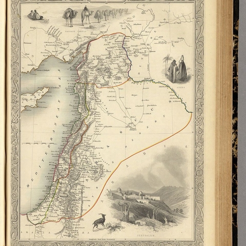 Map of Ottoman Syria in 1851.