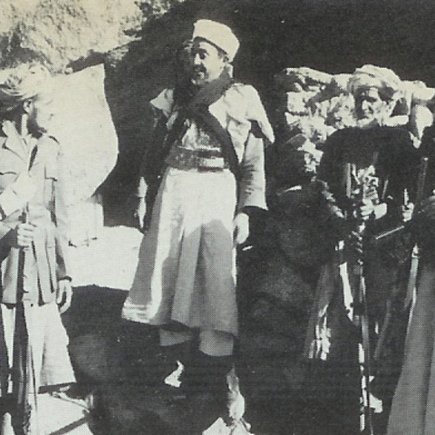 The Yemeni Prime Minister, Prince Hassan, meeting with tribesmen in Wadi Amlah, Yemen in 1962.