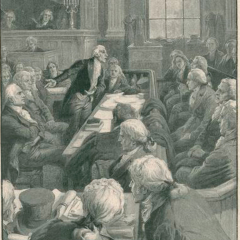 William Wirt delivering a speech during the 1807 trial of Aaron Burr.