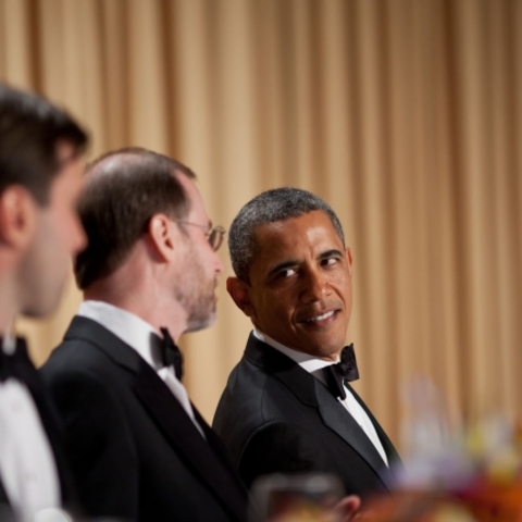 President Barack Obama at the White House Correspondents’ Association Dinner.