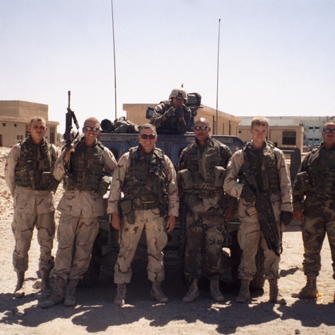 Colonel Pete Mansoor (author) and Personal Security Detachment in Iraq, September 2003  