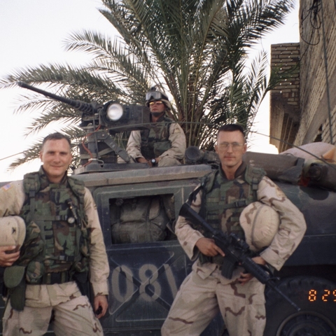 Colonel Pete Mansoor (author) and Personal Security Detachment in Iraq, September 2003  