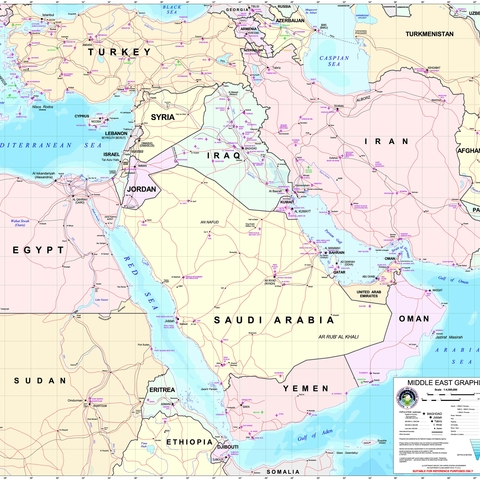 Middle East Map, 2003  