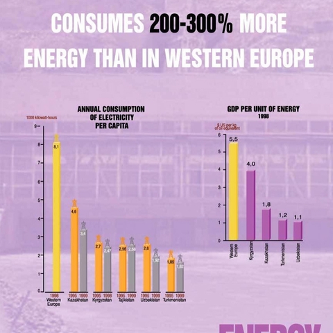 Chart showing the energy consumption of Central Asia  