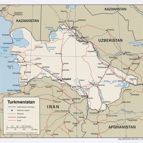 Political Map of Turkmenistan  