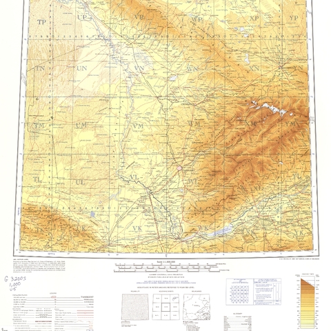Topographical Map of Central Asia  