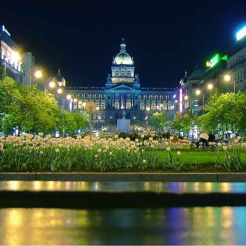 Wenceslas Square and the National Museum in Prague, 2005  