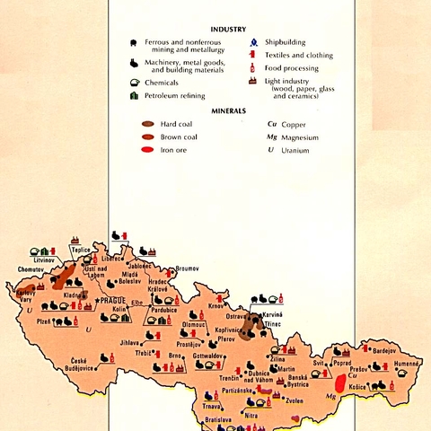 The economic resources of the former Czechoslavkia, 1990  