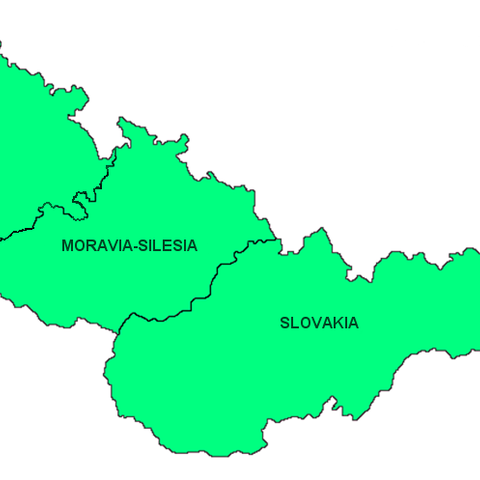 Political/Regional map of Czechoslovakia, 1928-1938