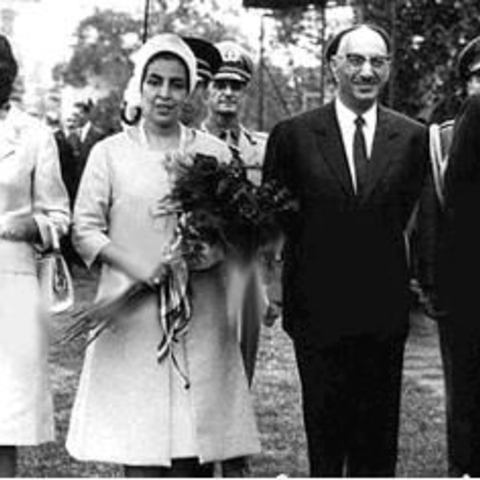 Mohammad Zahir Shah, the last king of Afghanistan until 1973, with his wife the Queen Humaria Begum and the President and Mrs. John F. Kennedy (1962)  