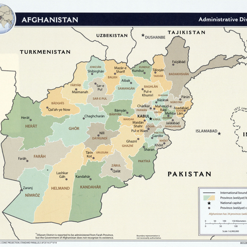Map of Afghanistan's political districts