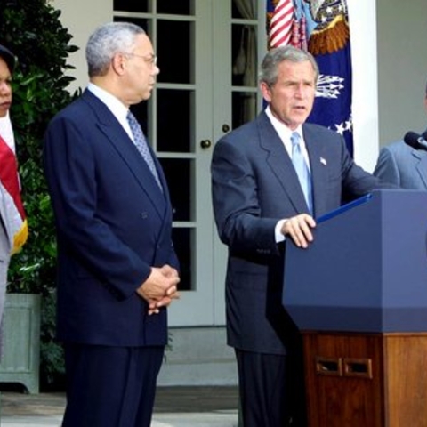 Press conference with the major American government officials associated with the Coalition.