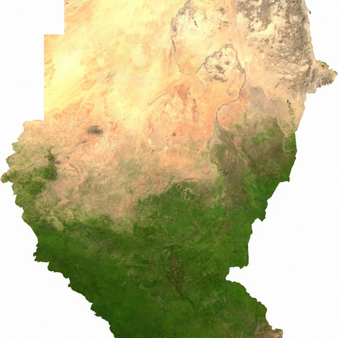 Formatted Satellite Image of Sudan.