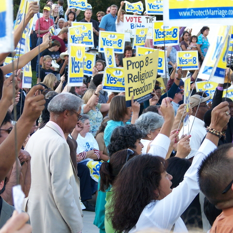 Rally in support of Proposition 8 in California to limit marriage to heterosexual couples only--Fresno, Oct, 2008  