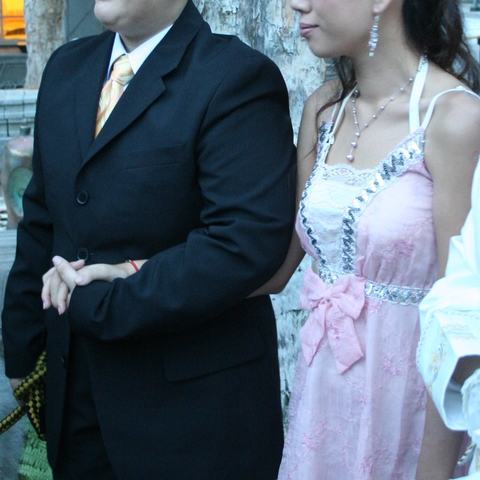 One of four newly wedded couples at a public wedding at Taiwan Pride, 2006  