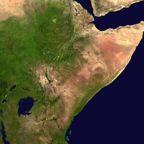 Satellite Map of the Horn of Africa  